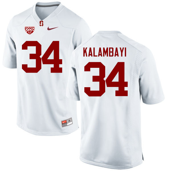 Men Stanford Cardinal #34 Peter Kalambayi College Football Jerseys Sale-White - Click Image to Close